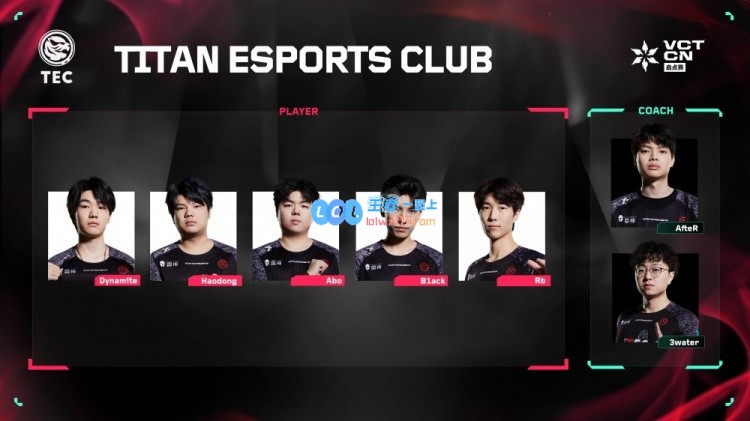 VCTCN公布TEC赛季完整阵容：Dynamite、Haodong、Abo、B1ack与Rb一同出战