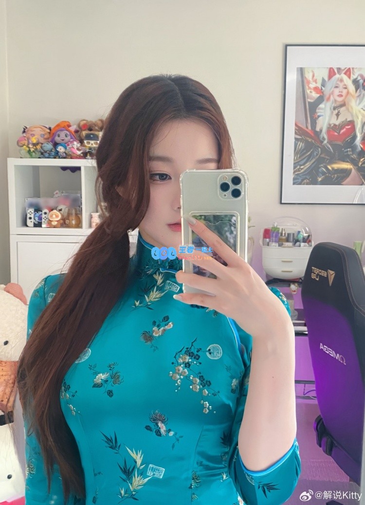 身穿旗袍尽显优雅风情！Kitty分享美照：祝大家新年快乐，蛇年好运连连~