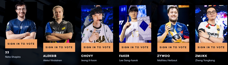 ZywOo、Aleksib、ZmjjKK获得年度最佳电竞选手提名