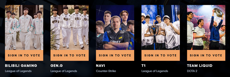 ZywOo、Aleksib、ZmjjKK获得年度最佳电竞选手提名