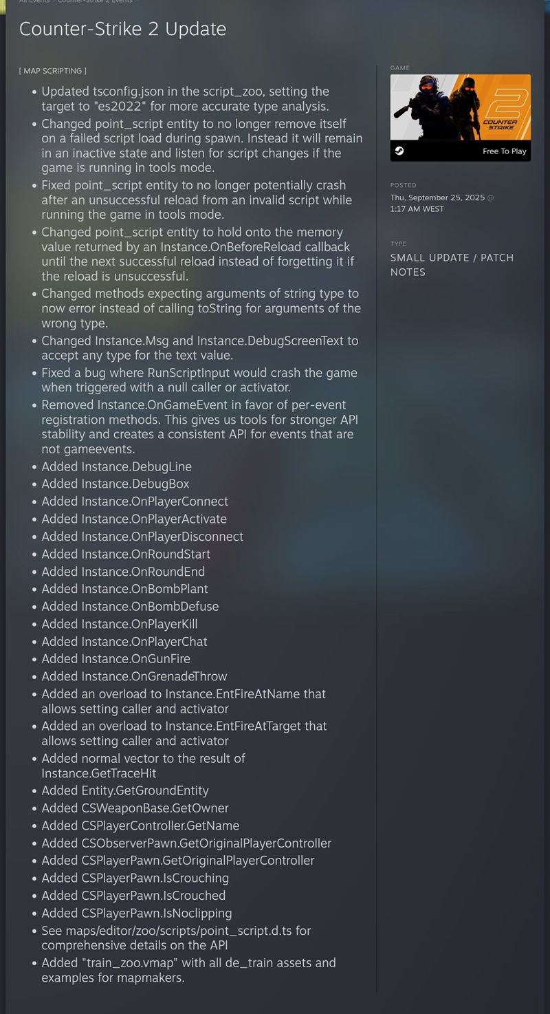CS更新0925:地图脚本大规模更新