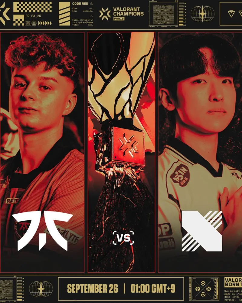 VCT太平洋官推预热FNCvsDRX:22和23冠军赛,互相淘汰对方