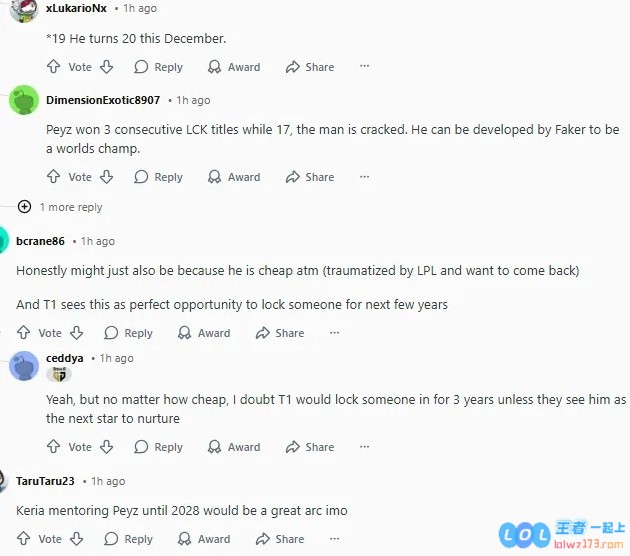 外网热议Peyz加入T1：被LPL吓坏了；第七八九冠献给他