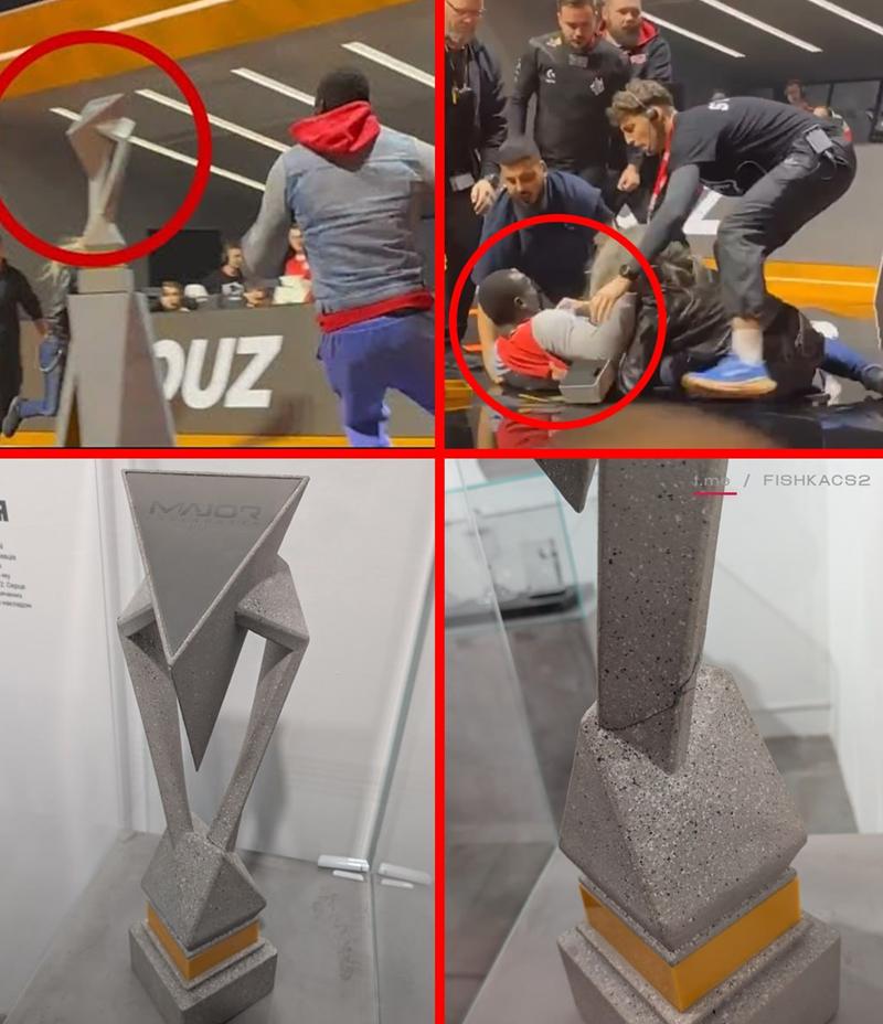 NAVI首次展出修复后的哥本哈根Major冠军奖杯