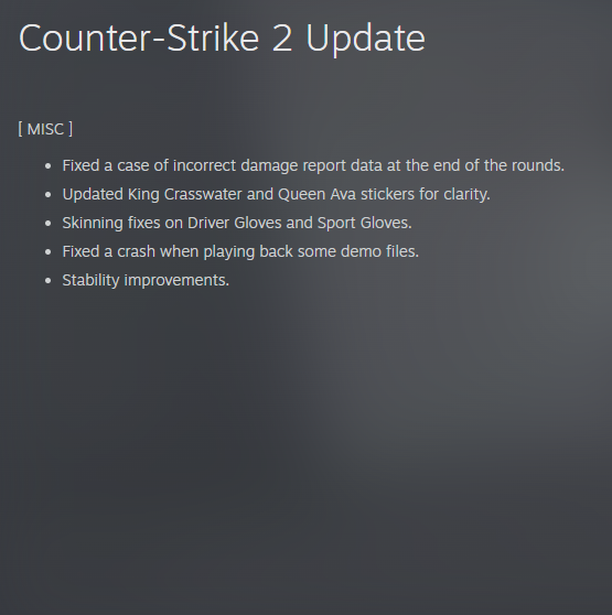 CS更新1016：修复驾驶手套和运动手套的皮肤问题