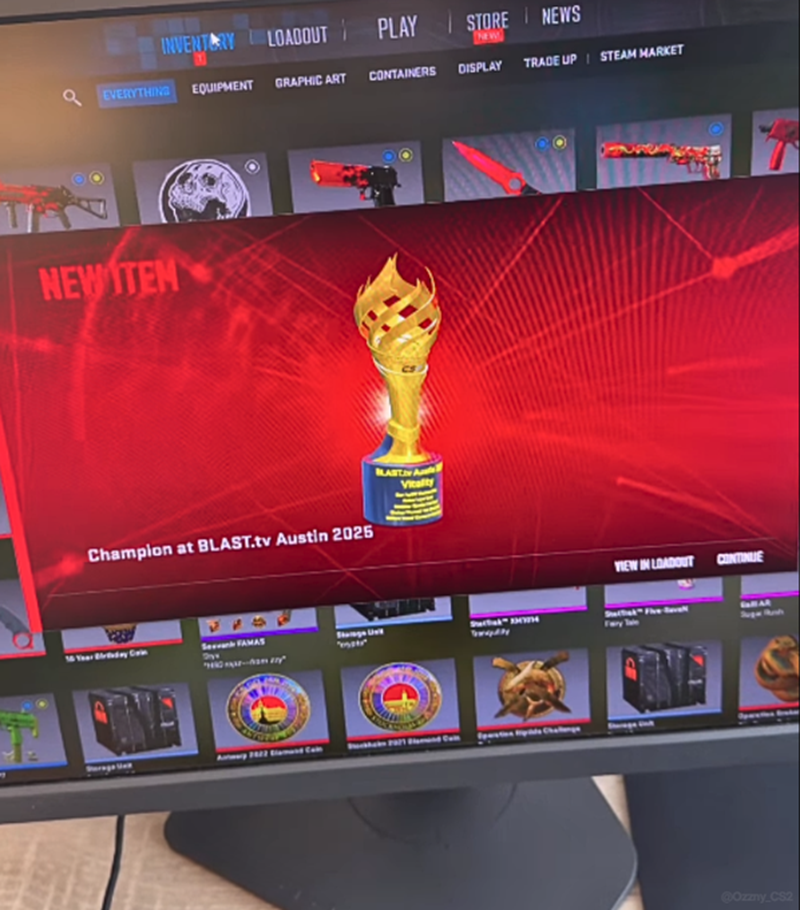 时隔四月:Vitality队员收获游戏内Major奖杯