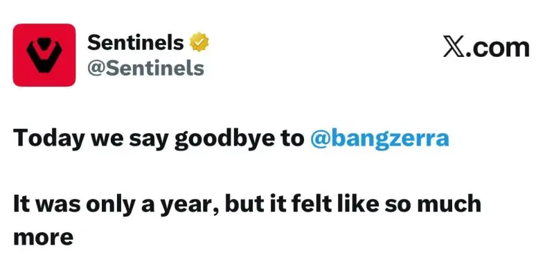 SEN官宣：确认bang离队结束一年合作，俱乐部发布告别声明