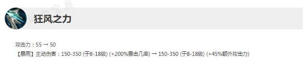 英雄联盟13.12版本正式服狂风之力削弱详情