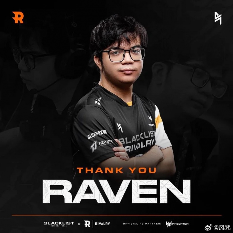 BLR官方人员变动：Raven正式离队