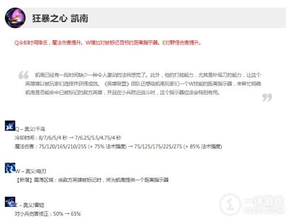 英雄联盟13.5版本正式服凯南加强介绍