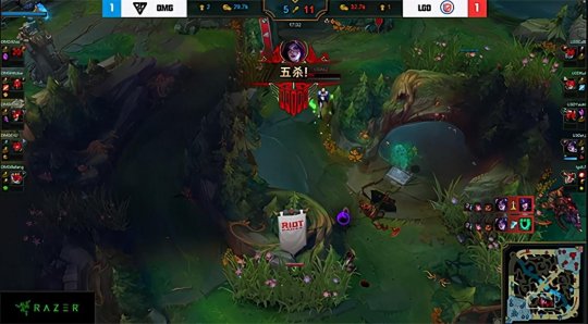 LGD五杀卡莎全场零阵亡 2-1险胜OMG成功晋级