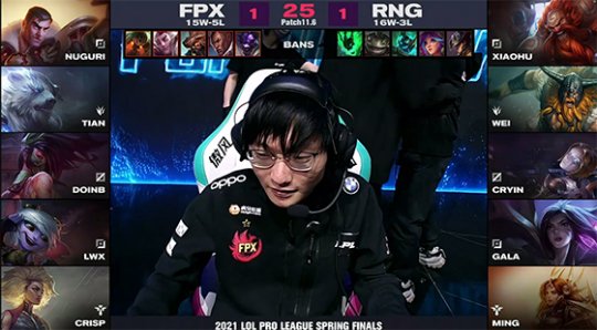 喜迎金色的雨！RNG 3-1击败FPX夺得春季总冠军