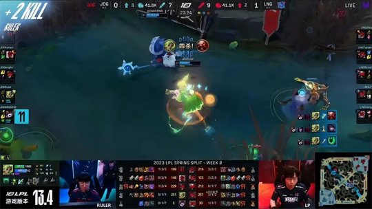 Ruler爆闪四杀翻盘 JDG鏖战三局2-1力克LNG