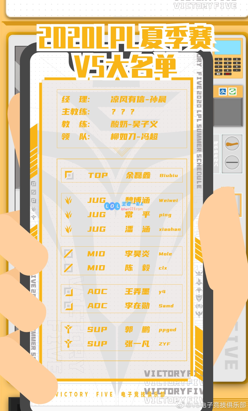 《LOL》2020夏季赛V5大名单一览_LOL游戏攻略
