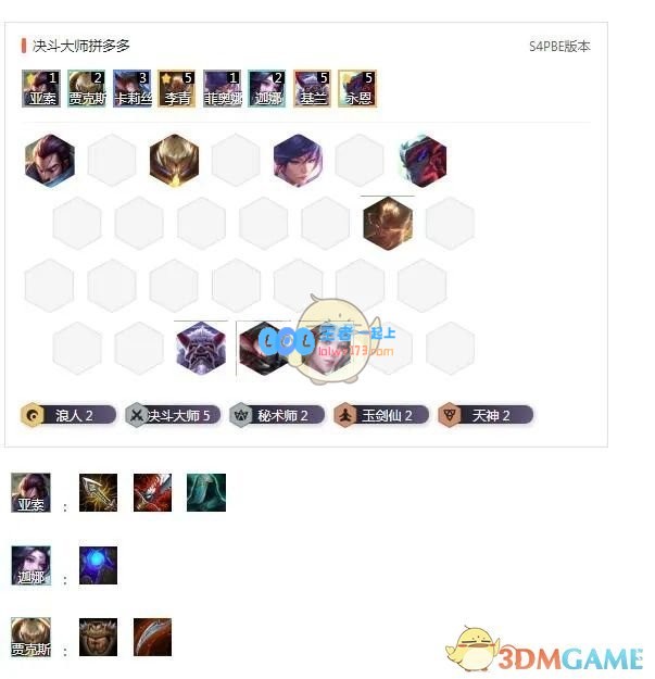 《云顶之弈》S4吃鸡阵容汇总_LOL游戏攻略