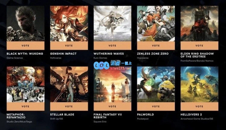 TGA玩家之声奖第二轮提名公布：黑神话悟空、原神与鸣潮等经典作品入围