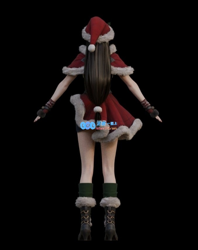 精彩！3D艺术创作者发布圣诞装蒂法3D模型：圣诞老人风格“耶路撒泠”!