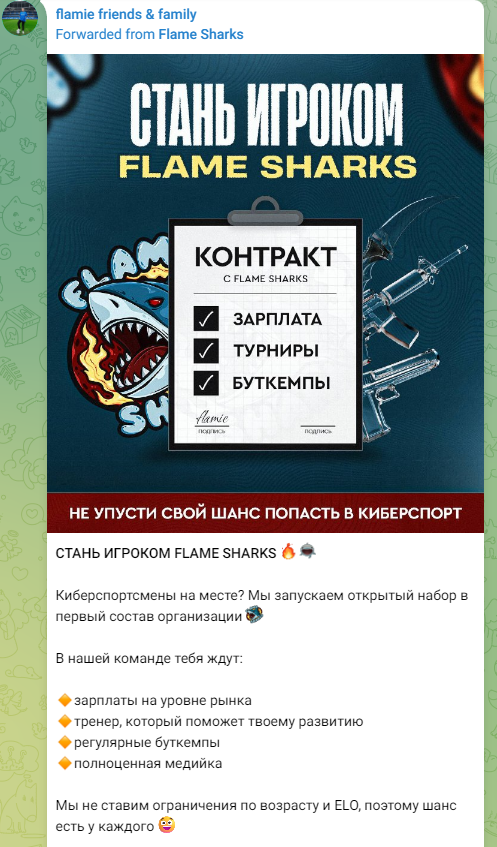 flamie正式宣布招募FlameSharks战队成员