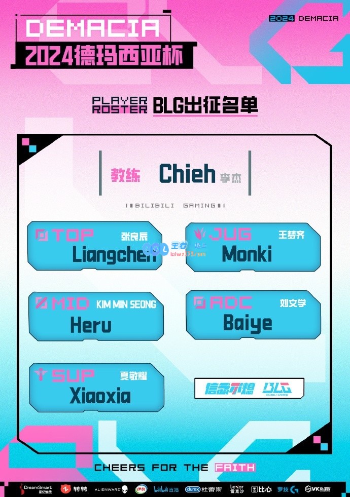 0主力缺席！BLG公布德杯阵容：小组赛派BLG.J出战，淘汰赛调换为替补出场