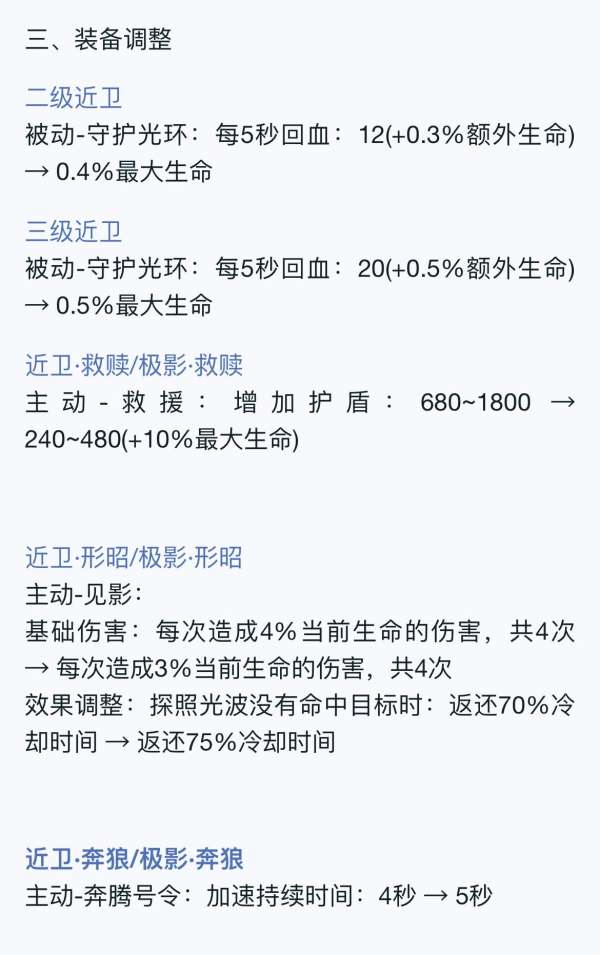 体验服调整公告：程咬金二技能新增位移，坦克辅助回复增强