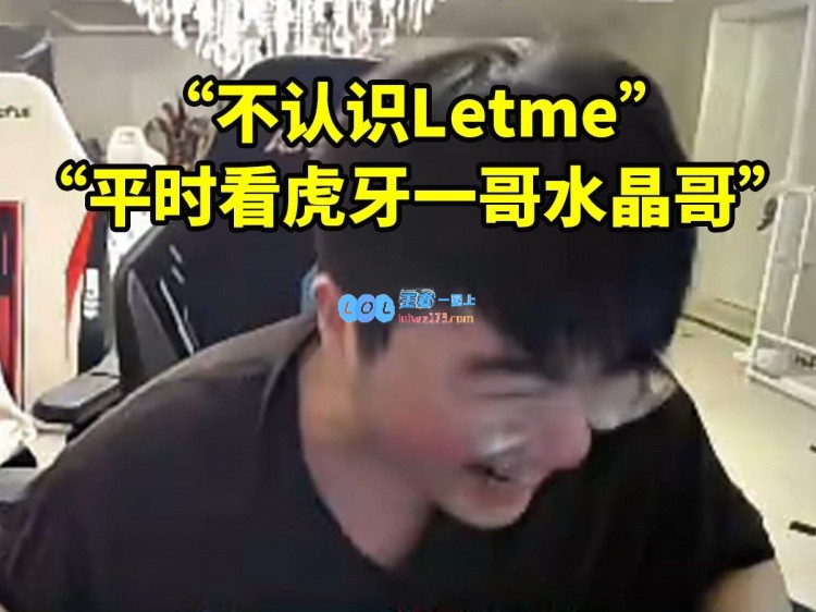 在路人队友的聊天中提及“不知道Letme是谁？”“观看虎牙大佬水晶哥的精彩表现”