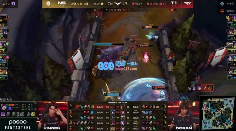 ?小吕布闪耀全场！Keria璐璐强势击杀KingenOner三杀助力T1横扫NS