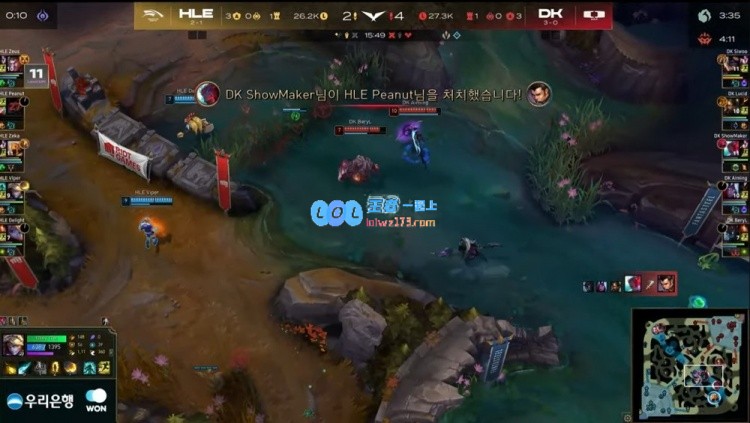 ?挑战许秀的40cm大刀！DK水龙辅助下Zeus杰斯无奈后退，再添胜利一城