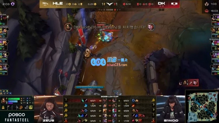 ?挑战许秀的40cm大刀！DK水龙辅助下Zeus杰斯无奈后退，再添胜利一城