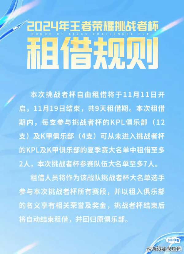 挑杯租借今天正式开始，名单如下，你看好哪些组合？