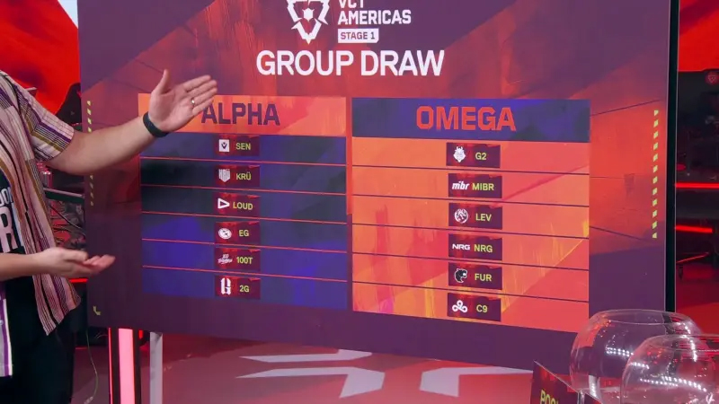 VCTAMER第一赛段分组：G2、MIBR、LEV同组，SEN、KRU同组