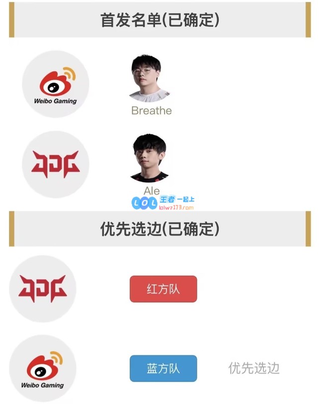 WBGvsJDG首发阵容揭晓：呼吸哥对决Ale，顶尖高手激情碰撞！