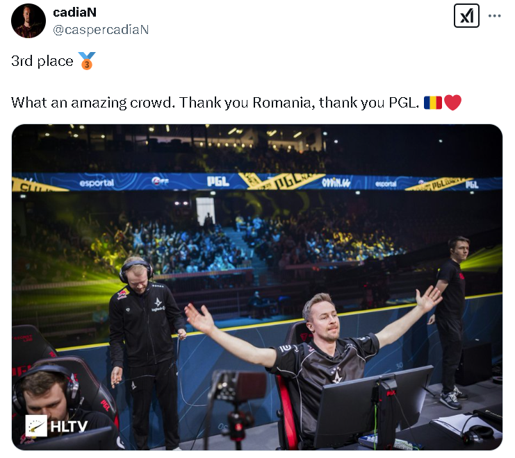 Astralis击败FaZe夺得PGL季军赛后双方动态一览
