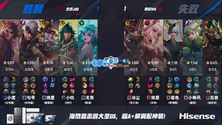 ?小度孙策再度出击成功压制WE，JDG与WE战成平局1_1