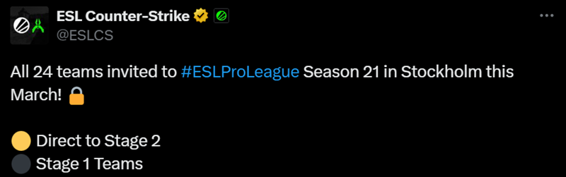 EPLS21邀请名单出炉：FaZe缺席，TYLOO、LVG出战