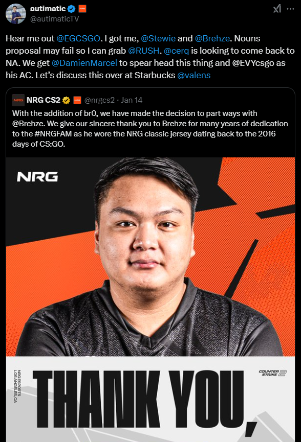 autimatic喊话Cloud9可以考虑签下曾经波士顿Major冠军阵容