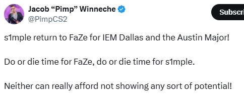 FaZe租借s1mple社区动态大合集