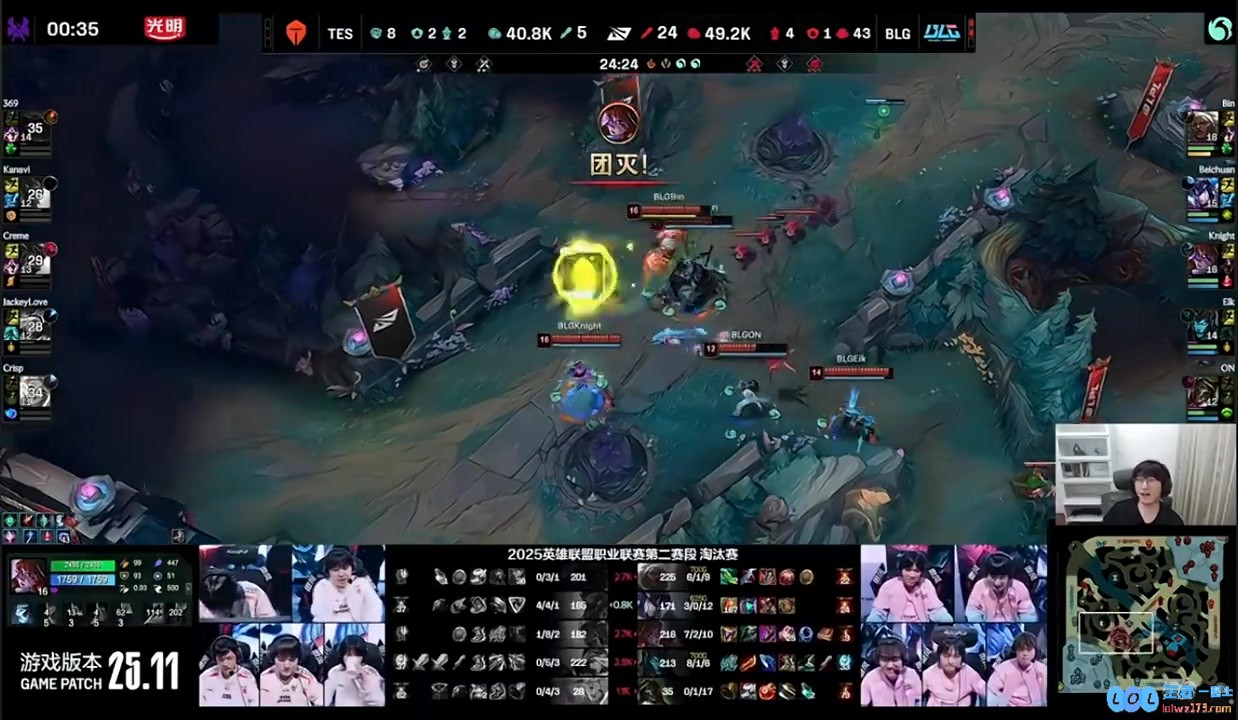 Bsyy：在LPL赛场上，你们期待已久的大王终于重返战斗！Knight自豪地展示滔搏队标，始终铭记初心！