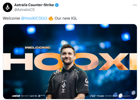 官宣：Astralis正式签下HooXi