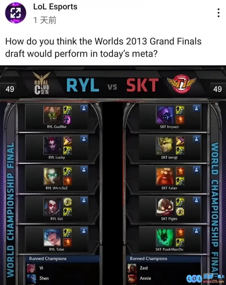 LoLEsports官方发布互动问答：你觉得S3决赛阵容放现在如何？
