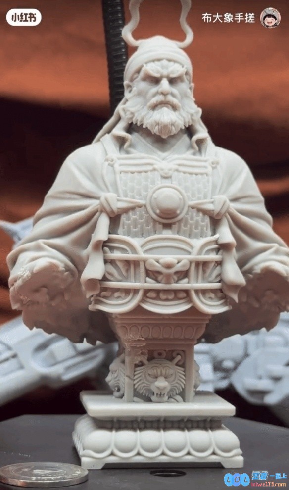 玩家3D打印手搓《黑神话钟馗》半身像：威猛霸气炯炯有神！