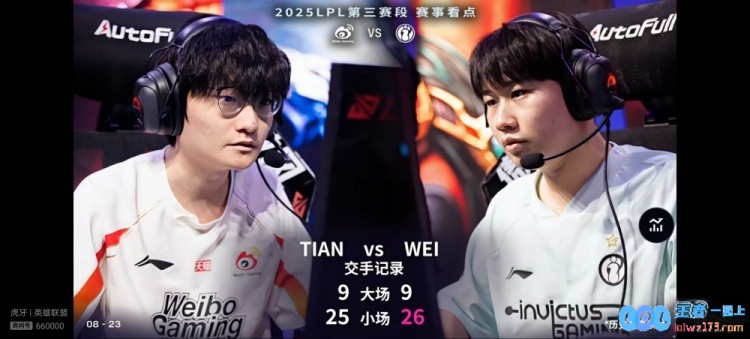 平分秋色！Wei和Tian交手记录：大场9平小场wei胜26小压Tian25，揭示双雄争锋的精彩瞬间