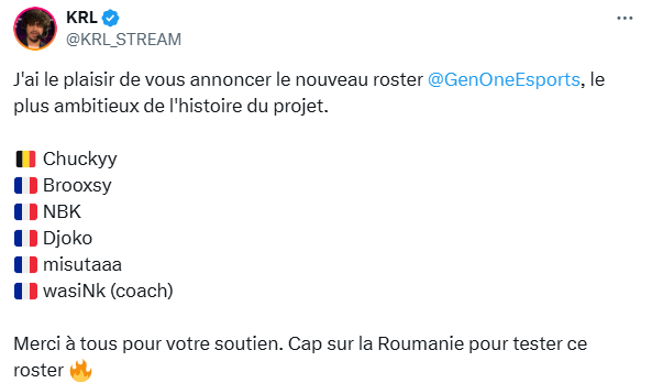 GenOne官宣新阵容：NBK_、Djoko与misutaaa加盟