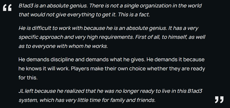 前NAVI主持人：与B1ad3共事不易，jL深知自己无法适应体系