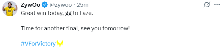 Vitality战胜FaZe晋级决赛赛后双方队员动态一览